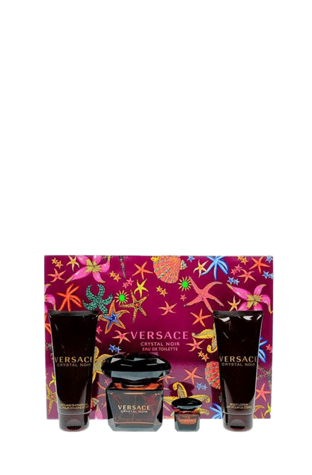 Versace Crystal Noir Cof. (Edt90Ml & B&S/Gel100ml & B/L100ml & Edt5Ml)- VER-CRYL070633